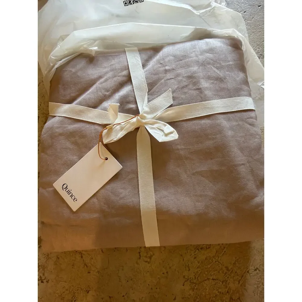 Quince European Linen True Blackout Curtain Single Panel Rose Quartz 96x96 NWT